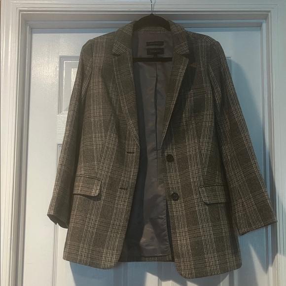 Talbots Jackets & Blazers - Talbots Charcoal Plaid Blazer